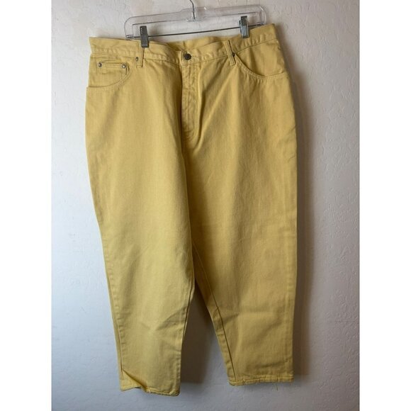 Gitano Yellow Jeans Size 40 100% Cotton Vintage Baggy Jean 90s Y2K - Picture 1 of 10